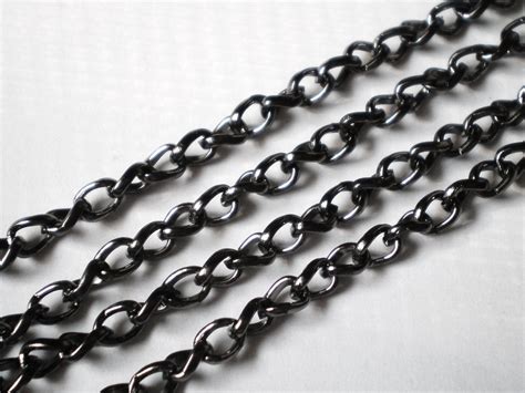 Black Chain Twisted Iron 10 Ft Jewelry Supply By Gatheringsplendor