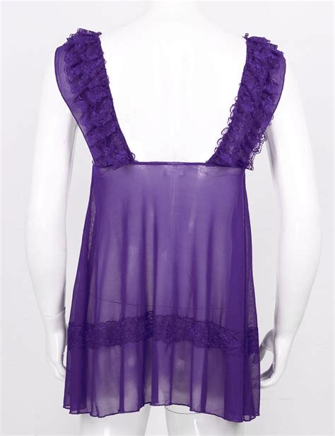 Sexy Men Lingerie Satin Lace Crossdresser Babydoll Bra Dress Sleepwear Underwear Qoo10 EBay