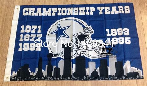 Dallas Cowboys Championship Years Flag 3ft X 5ft Polyester Nfl Team