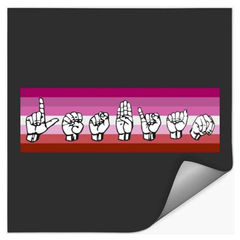 Lesbian Pride American Sign Language Lgbt Stickers Sold By Full Page Rabbit Sku