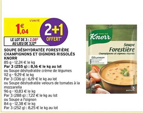 Promo Soupe D Shydrat E Foresti Re Champignons Et Oignons Rissol S