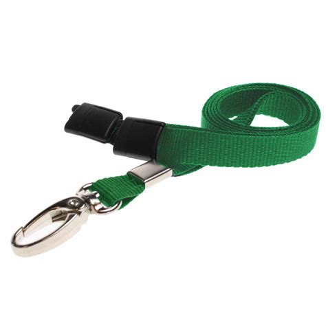 Green Lanyard 10mm with Metal Lobster Clip - The Lanyard Shop