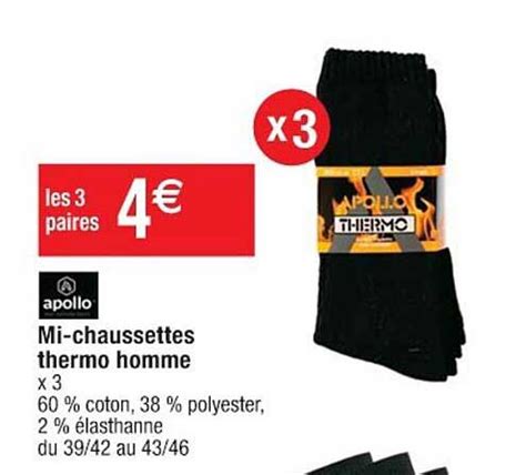 Promo Mi Chaussettes Thermo Homme Apollo Chez Cora Icatalogue Fr