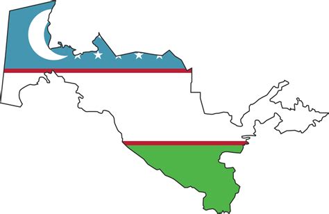 Uzbekistan map city color of country flag. 12177249 PNG