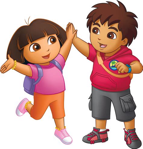 Download Dora Diego High Five Dora The Explorer And Go Diego Go Full Size Png Image Pngkit