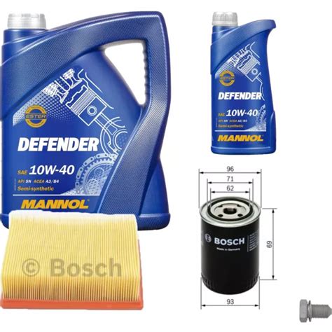 BOSCH INSPECTION SET 6L Mannol Defender 10W 40 Pour Lada 111 2111 1 5