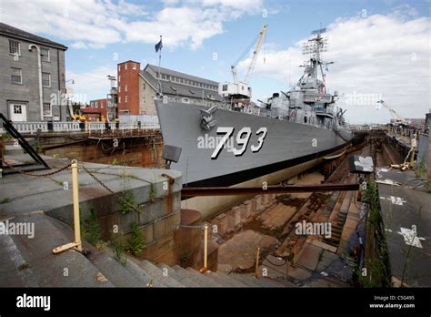 Us Navy World War Ii Destroyer Uss Cassin Young In Dry Dock At The