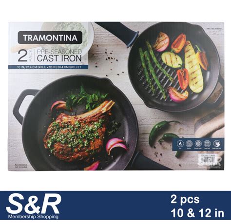 Tramontina Pre Seasoned Cast Iron Grill And Skillet Set 2pcs Lazada Ph