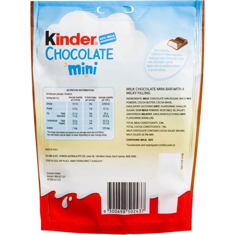 Kinder Chocolate Minis 18 Piece Share Pack 108g Big W