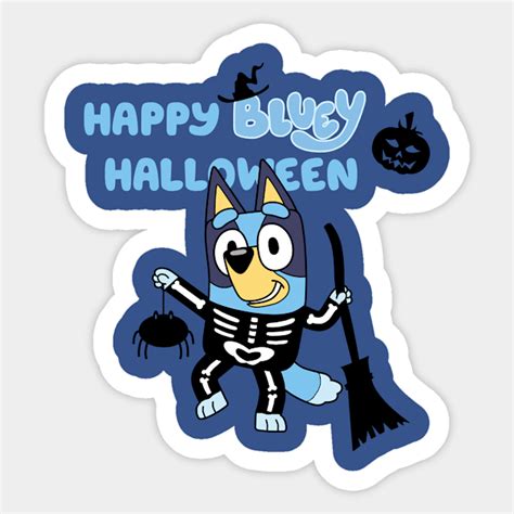 Happy Bluey Halloween Sticker Halloween Stickers Door Decorating Contest Halloween Games