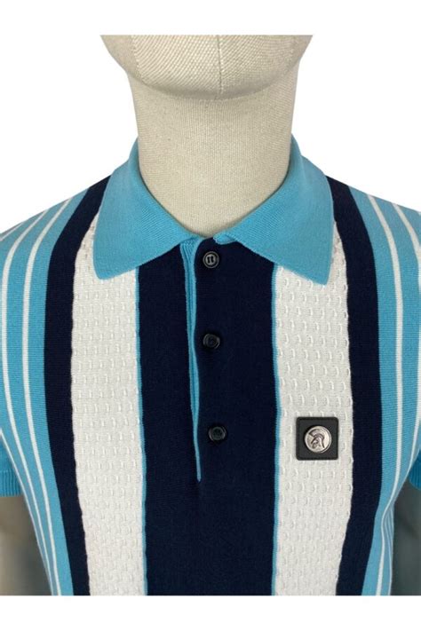 Trojan Textured Stripe Fine Gauge Polo Tr Mint The