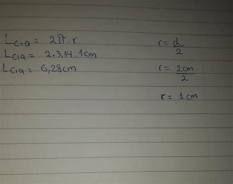 Calcula la longitud de la circunferencia de diámetro 2 cm utiliza el