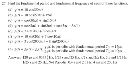 Solved 7 Find The Fundamental Period And Fundamental Chegg