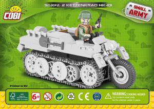 Manual Cobi Set 2168 Small Army WWII Sd Kfz 2 Kettenkrad HK 101