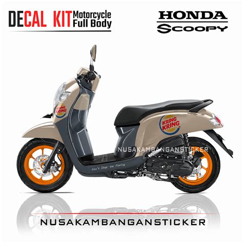 Decal Stiker Honda Scoopy New Kring Kring Cream Sticker Full Body