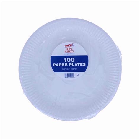 100 White Paper Plates Eco Friendly Heavy Duty 9 Plates Bbqs Parties