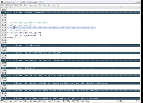 Tabbar Plugin To Add Tab Bar Derived From Minibufexplorer Vim