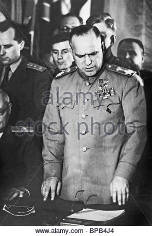 German Surrender Soviet Marshall Georgy Zhukov Centre And Uk Air Stock