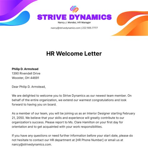 Free Hr Letter Templates Prntbl Concejomunicipaldechinu Gov Co