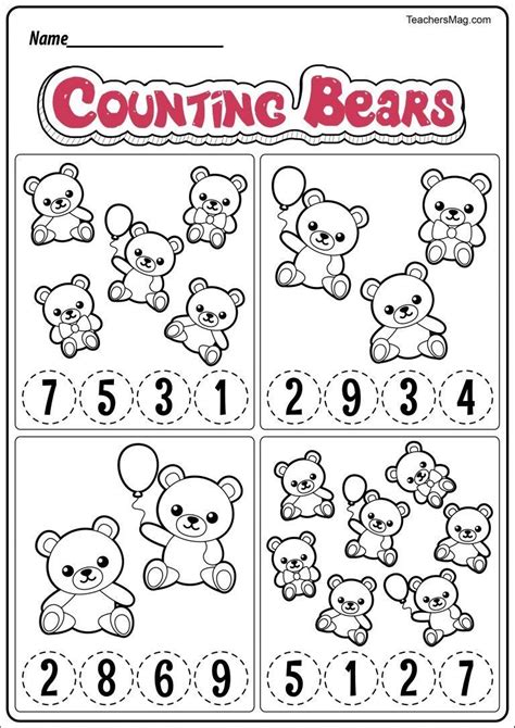 Free Counting Bears Worksheets Printable Activities Artofit