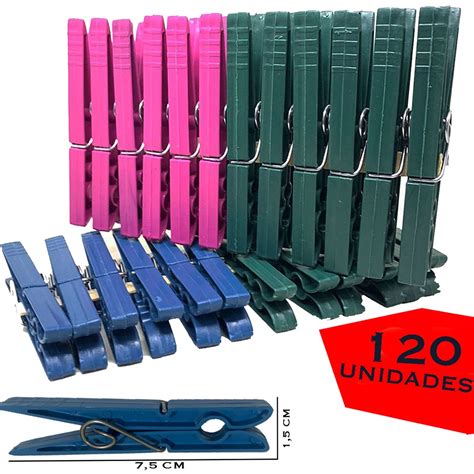 Prendedor De Roupa Plastico - Prendedor Plástico De Roupa Kit 120 Unidades Diversas Cores | Shopee Brasil