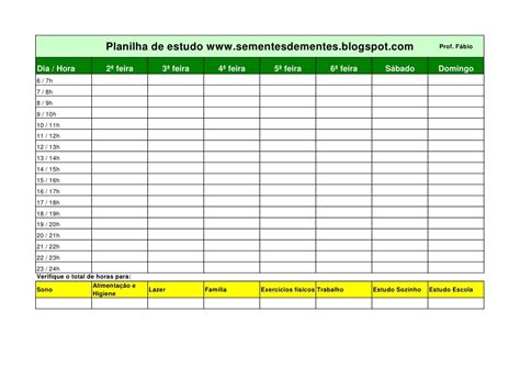 Planilha Cronograma De Estudos - Modelo De Planilha De Estudos – Modelo De Cronograma De Estudos – XNHJ
