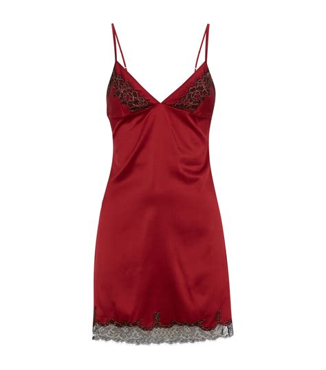 Gilda And Pearl Red Silk Lace Mini Chemise Harrods Uk