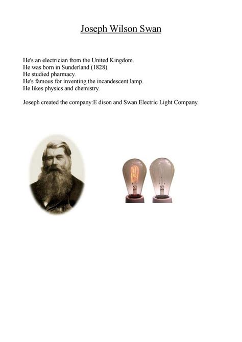 Joseph Wilson Swan Light Bulb