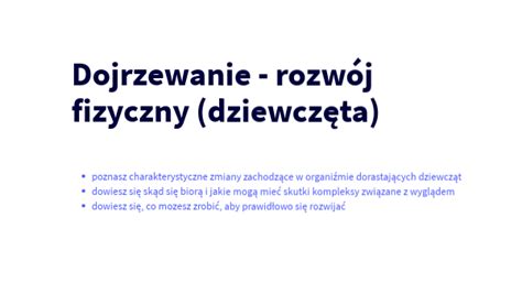 Kl Wd L Dojrzewanie Rozw J Fizyczny Dziewcz Ta