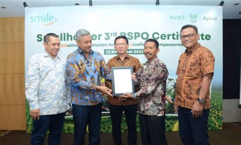 Program Smile Raih Sertifikat Rspo Tahun Ketiga Atas Pendampingan