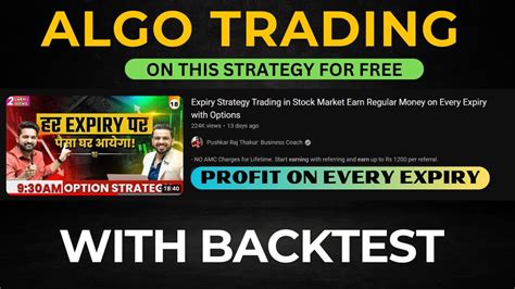 Expiry Day Option Trading Strategy Algo Pushkar Raj Thakur Regular