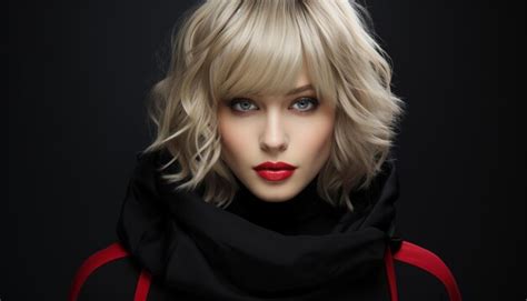 Belle femme blonde avec un style de mode élégant et une sensualité captivante générée par l