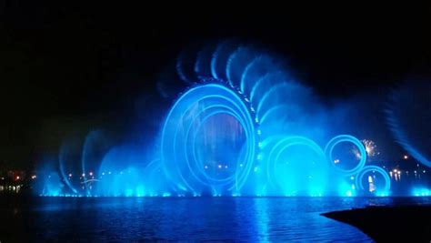 Large Dancing Fountain With Laser And Projector Fountain Lights