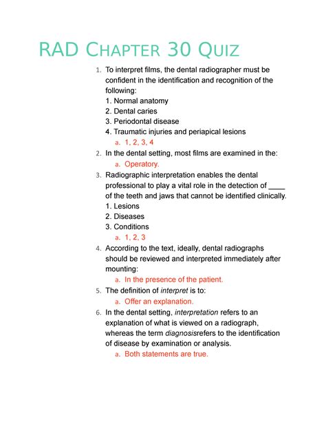 Rad Chapter Quiz Questions And Answers Rad Chapter Quiz To