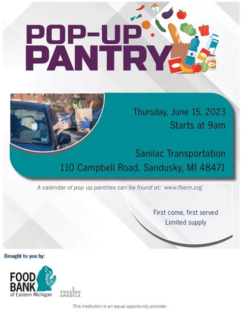 Pop Up Food Pantry To Be Held At Sanilac Transportation On June