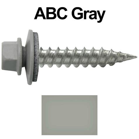 Stainless Steel Metal Roofing Screws (250) 9 x 1" (ABC Gray) hex head ...