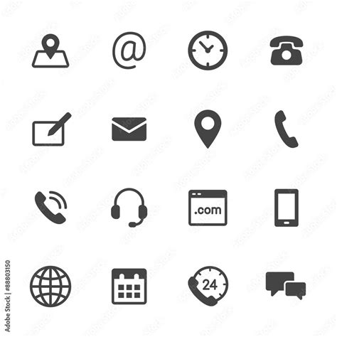 Contact Icons Stock Vector Adobe Stock