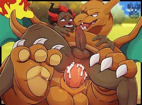 Rule 34 2boys Anal Anal Sex Charizard Dark Skin Duo Erection Gay Human Humanoid Penis