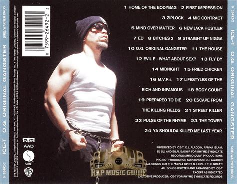 Ice T O G Original Gangster Cd Rap Music Guide