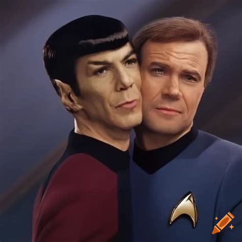 Mr Spock And James Kirk Hugging In Star Trek Scene On Craiyon