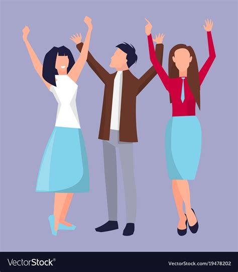 People raising their hands Royalty Free Vector Image