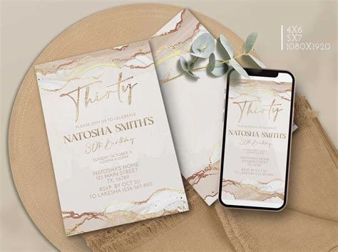 Th Birthday Invitation Nude And Gold Party Birthday Evite Etsy
