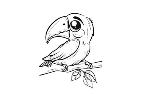 Cute Baby Toucan Coloring Page For Kids Graphic By Forhadx5 · Creative