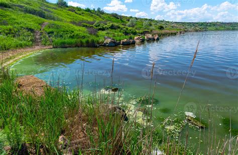 Eutrophication of the Khadzhibey estuary, blooms in the water of the