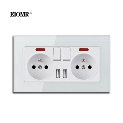 Gniazda Elektryczne EIOMR EU Z USB 110 220V 16A Cienne Gniazdo Zasilaj