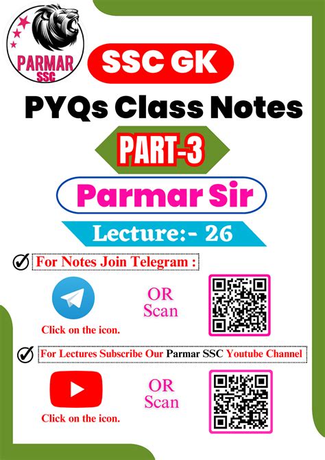 Ssc Gk Parmar Sir Part Part Pyqs Class Notes