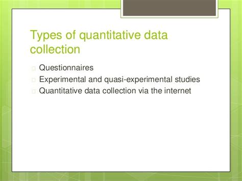 Quantitative Data Collection