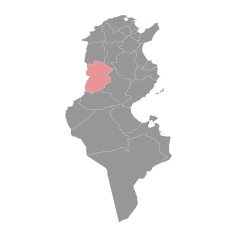 Gobernação De Kasserine Mapa Divisão Administrativa Da Tunísia
