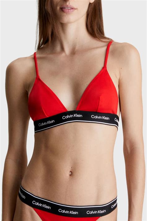 Calvin Klein Logolu Ayarlanabilir Omuz Askılı Üçgen Bikini Üstü KW KW XNE BİKİNİ ÜSTÜ KW K