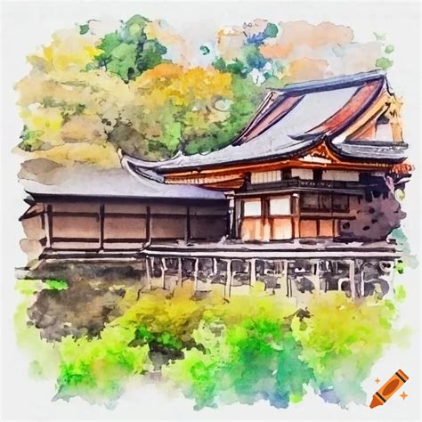 Watercolor Illustration Of Beautiful Kyoto Scenery In Japan On Craiyon